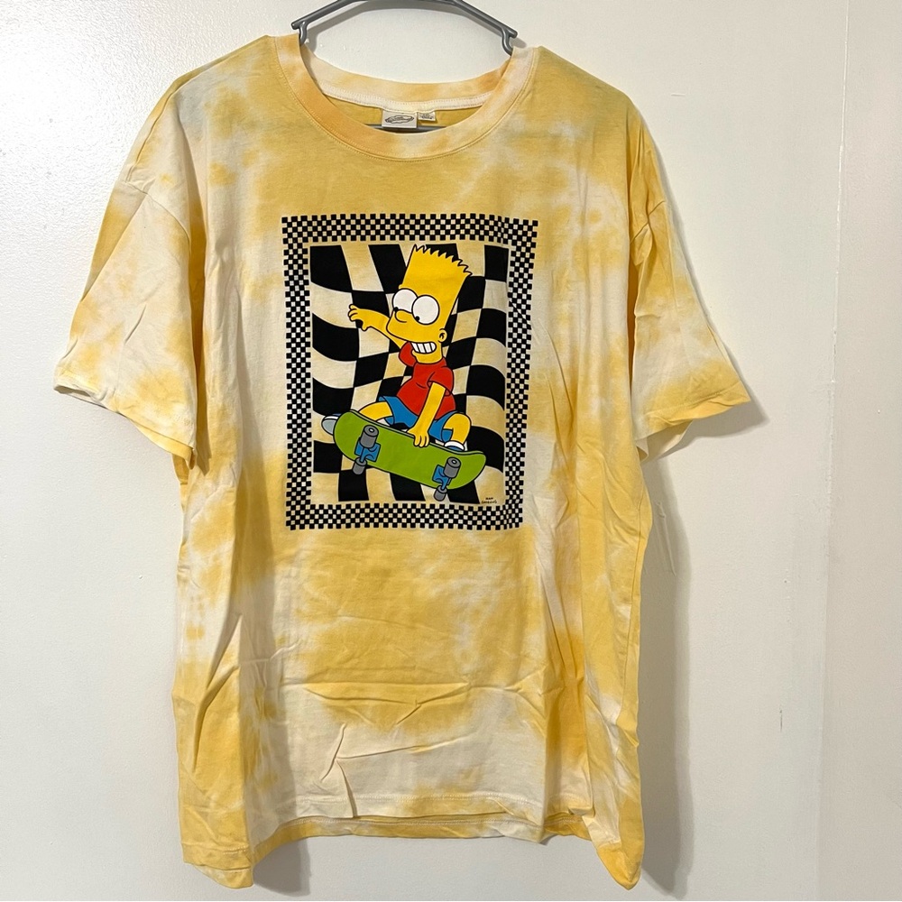 The Simpsons Bart Yellow Tie-Dye Graphic T-Shirt